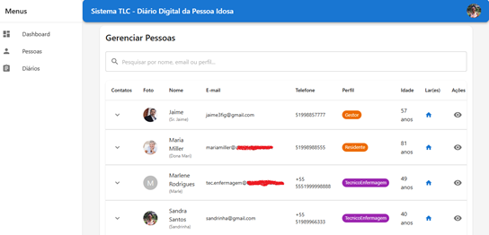 Controle de Residentes, Funcionários e Contatos